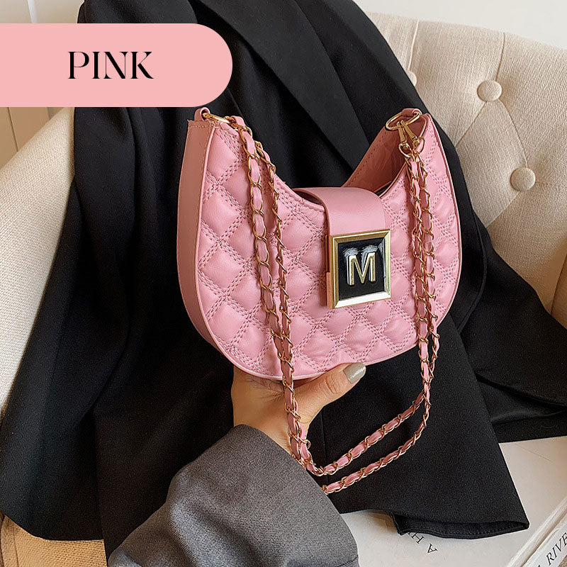 Women’s Quilted Dumpling Design Chain Crossbody Bag