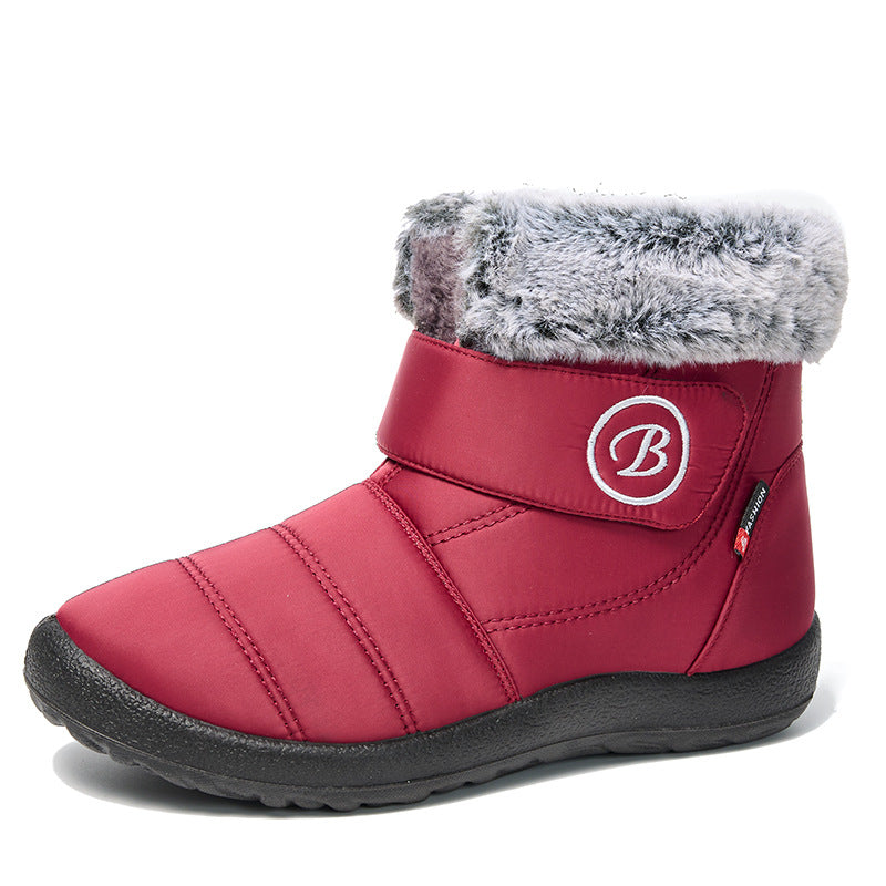 Women Warm Fur Lined Waterproof Slip On Boots