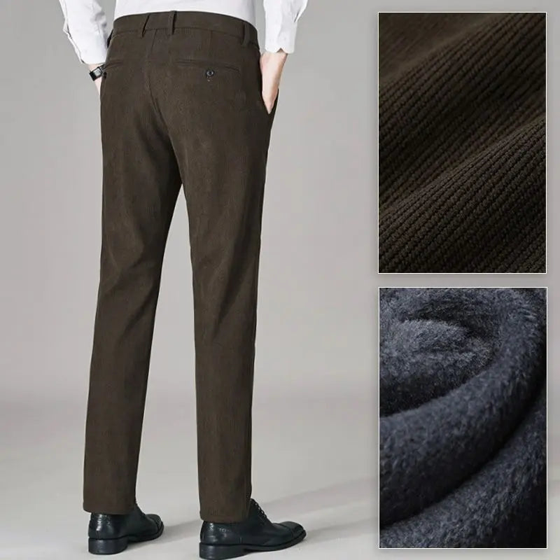 Men's Warm Plush Corduroy Casual Pants