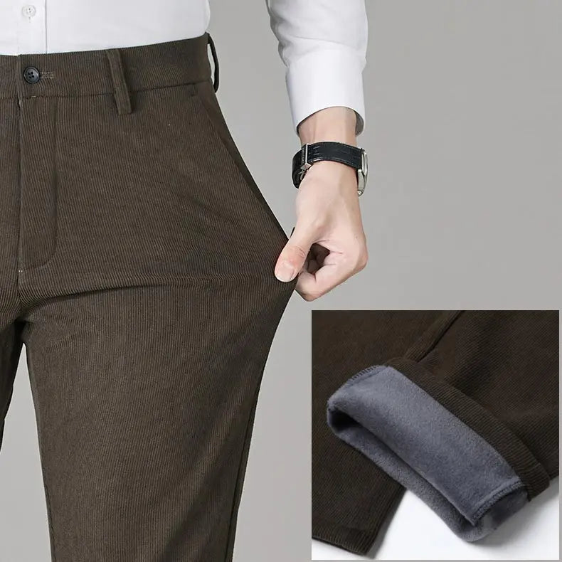 Men's Warm Plush Corduroy Casual Pants