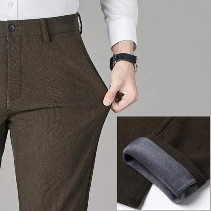 Men's Warm Plush Corduroy Casual Pants