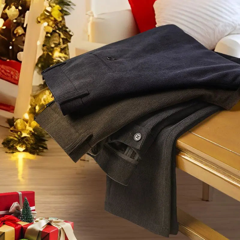 Men's Warm Plush Corduroy Casual Pants