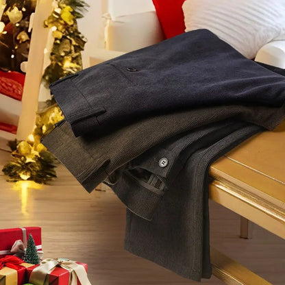 Men's Warm Plush Corduroy Casual Pants