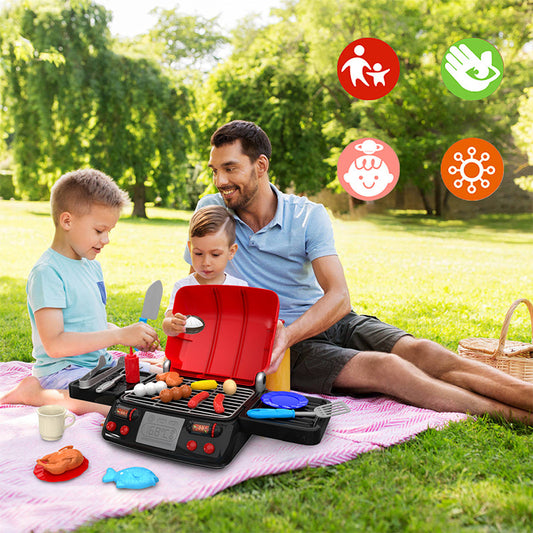 Simulated Barbecue Stove Playset with Water Spray for Kids