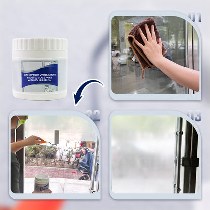 🔥Big Sale 50% OFF🔥Waterproof UV Resistant Frosted Glass Paint with Roller Brush