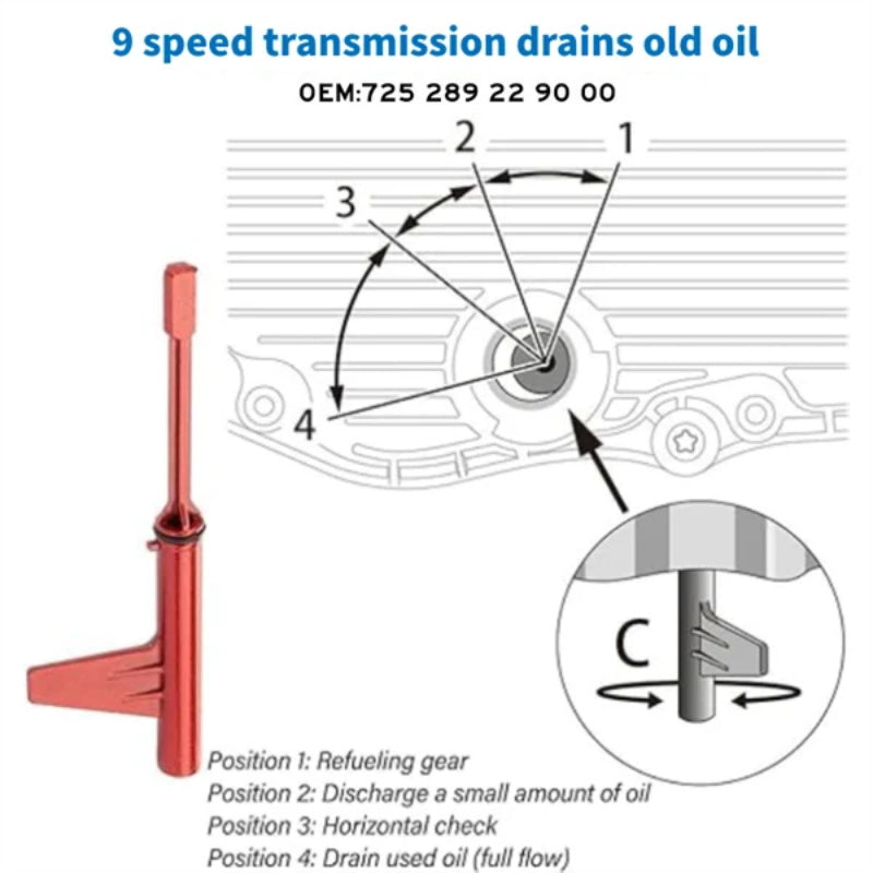 4PCS Transmission Oil Filling Tool for 725.0 9-Speed