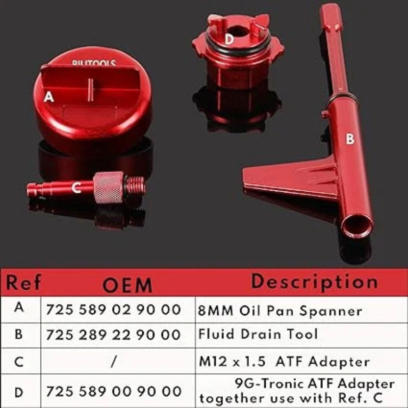 4PCS Transmission Oil Filling Tool for 725.0 9-Speed