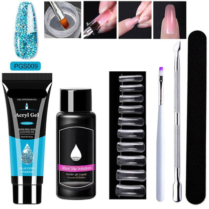 7 Piece Set Nail Art Crystal Nail Extension Gel