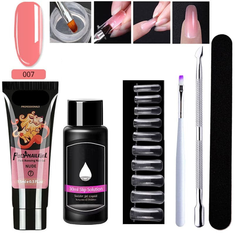 7 Piece Set Nail Art Crystal Nail Extension Gel