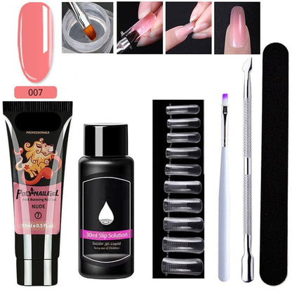 7 Piece Set Nail Art Crystal Nail Extension Gel