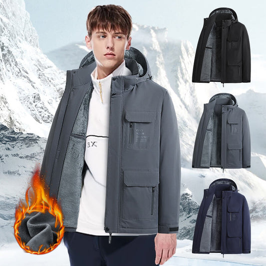 [Warm Gift] Men’s Outdoor Fleeced Windproof Coat