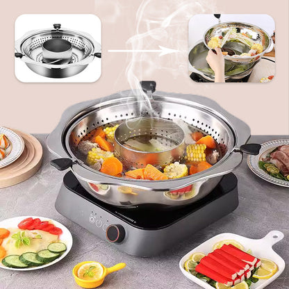 Stainless Steel Rotating Lifting Drainage Basket Hot Pot